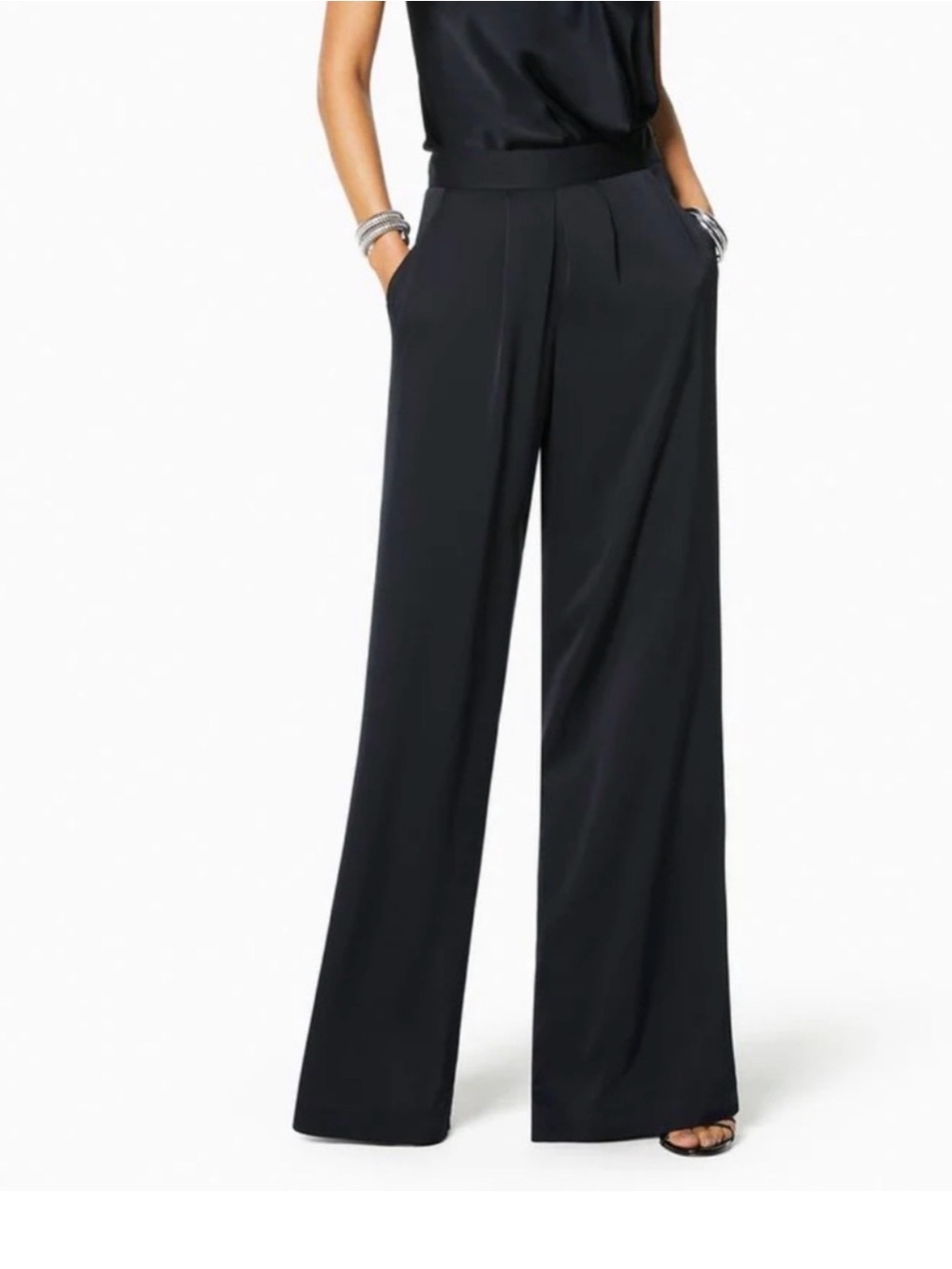 Ramy Brook joss Wide-Leg Black Dress Pants